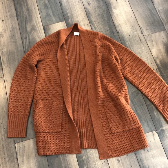 a new day Sweaters - Open cardigan sweater thick rust burnt orange xs